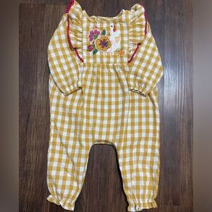 6-9M Mud Pie Thanksgiving Turkey Jumper Outfit